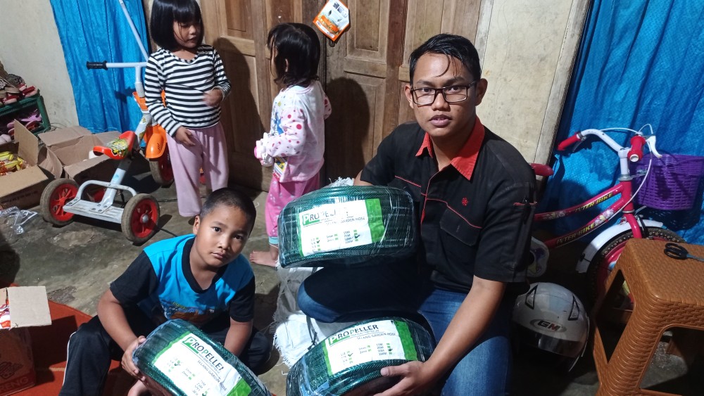 Selang Air Benang Hijau Rhinoceros 5/8 50meter Selang Air Taman Selang Air Elastis