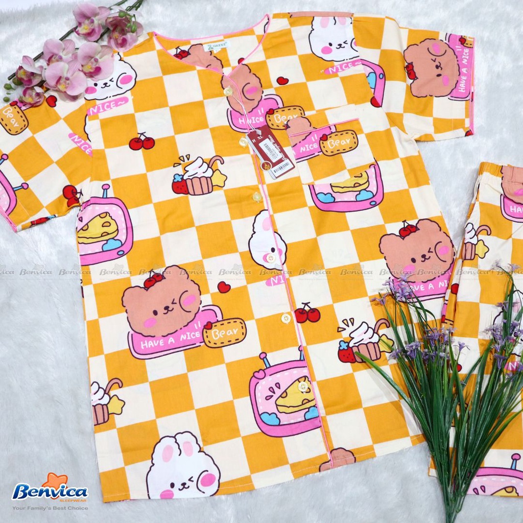 BAJU TIDUR CELANA PENDEK XL KATUN JEPANG GREET