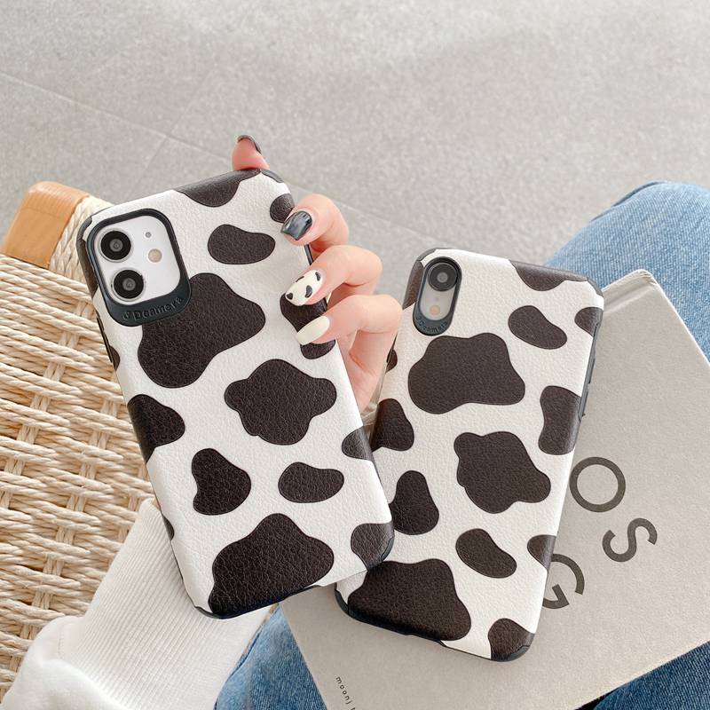 Cow Pattern Soft Case OPPO A31 A9 A5 A33 A53 2020 A7 A5S A12 A11K A91 Reno 3 5 A3S Realme C1 X XT F9 Pro A83 A57 A39 F1S A52 A92 K3 K5 Black And White Casing Xiaomi Redmi Note 8 Pro 9