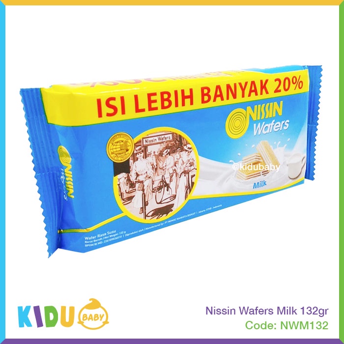 Nissin Wafers Milk / Peanut / Chocolate 132gr Kidu Baby