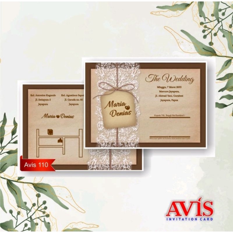 blangko kartu undangan pernikahan Avis 110