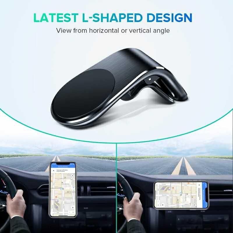 MAGNETIC CAR HOLDER L-SHAPED NEW DESIGN AIR VENT AC MOBIL ALL TIPE HP