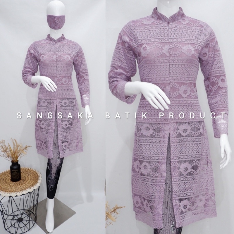 Kebaya modern sanghai borkat payet tingkat/ Kebaya Tunik / Tunik Brokat / Kebaya Modern / Kebaya tile / Kebaya Favorite / Batik Couple