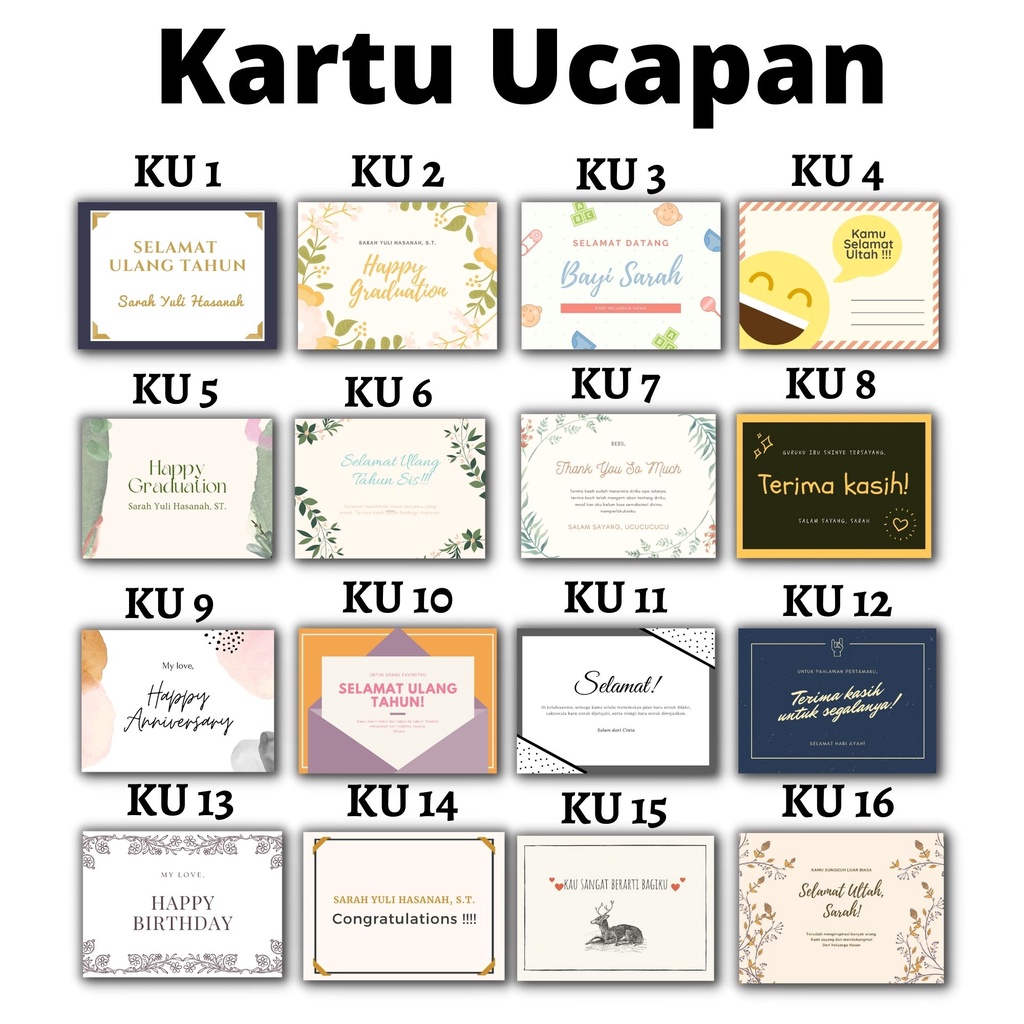 Jual Kartu Ucapan Greeting Card Bisa Beli Satuan (ECERAN) | Ulang Tahun ...