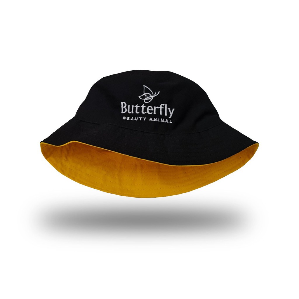 Topi bucket hat bordir Butterfly  / Bucket Perempuan Korea Bordir kupu kupu / Arshila_fashion