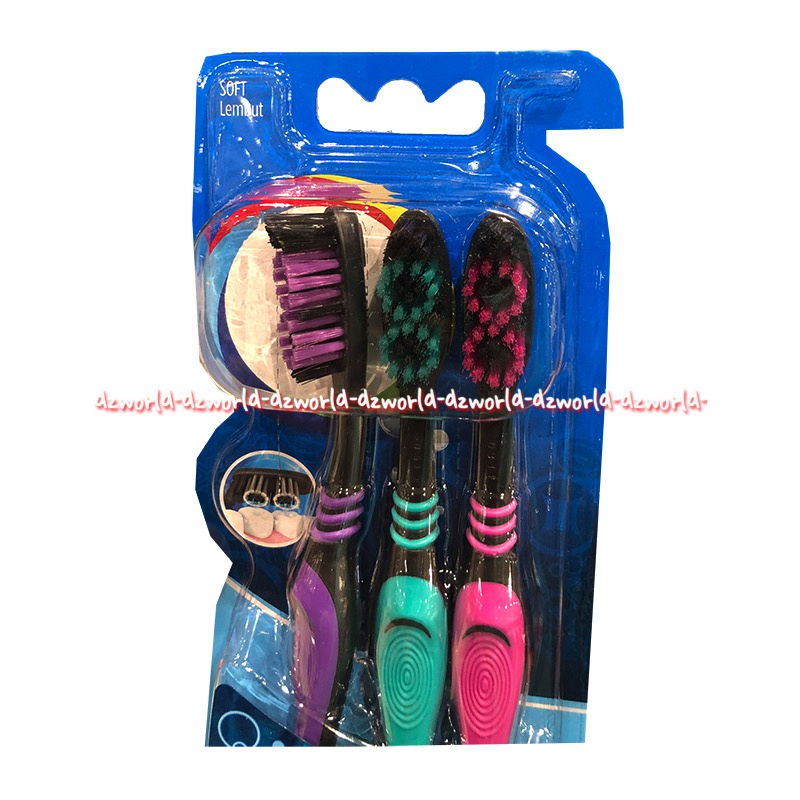 Oral-B Fresh Clean Black 3pcs Toothbrush Sikat Gigi Untuk Sela Gigi OralB Oral B Tooth Brush Black