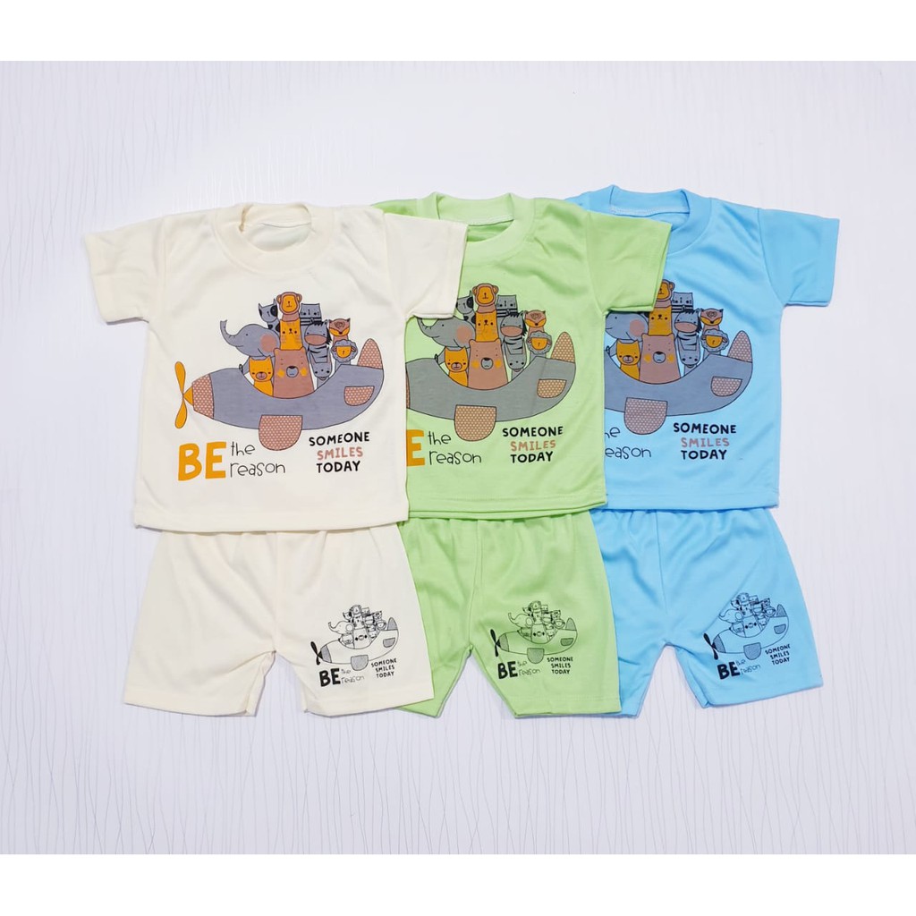 setelan pakaian anak laki-laki usia 0-12 bulan animal bahan  katun / baby gracia / baju cowo