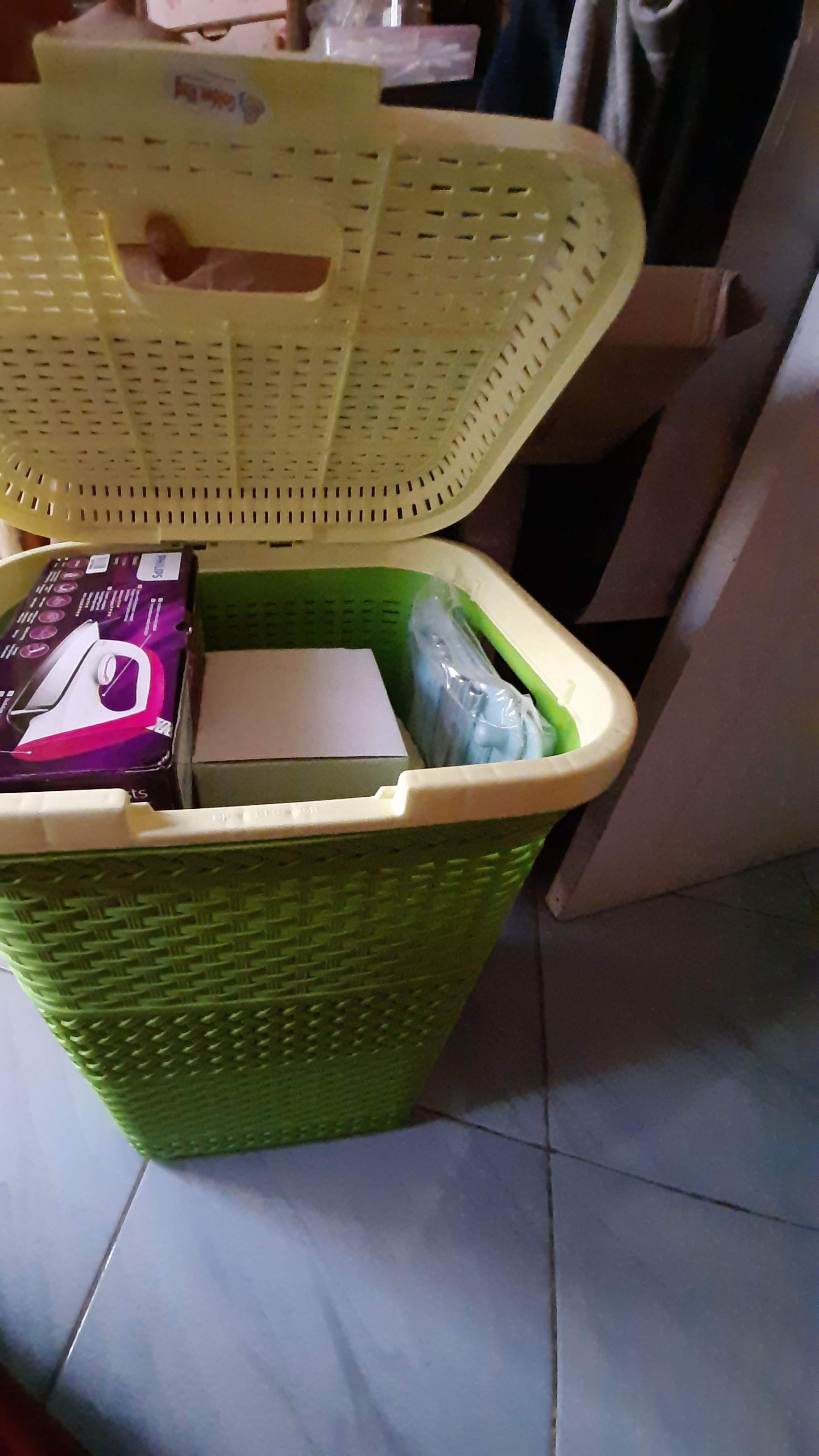 Tempat Sampah Rotan Injakan Gr Green / Tong Sampah Indoor