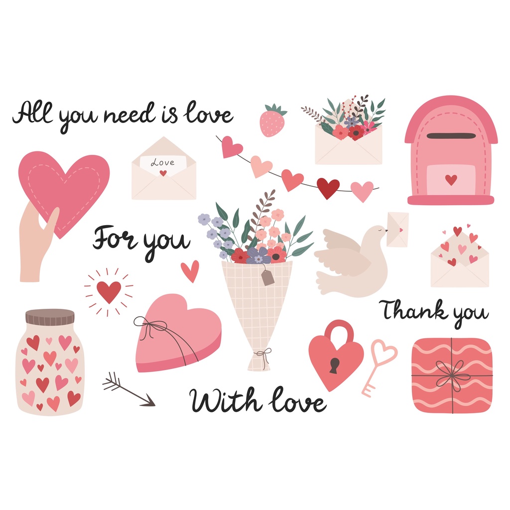

Sticker Valentines / Happy Valentine Sticker / Sticker traveling/ stiker jurnal travel / aesthetic journal sticker