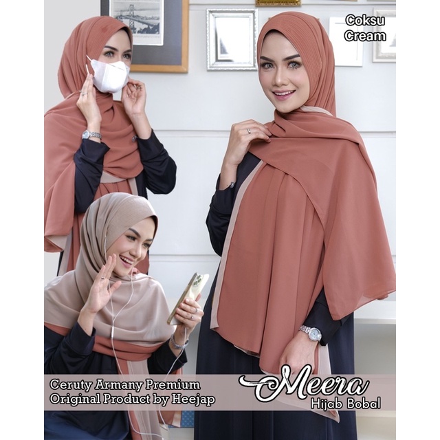 New Arrival Meera Pashmina Hijab Bobal Earloop Original Heejap