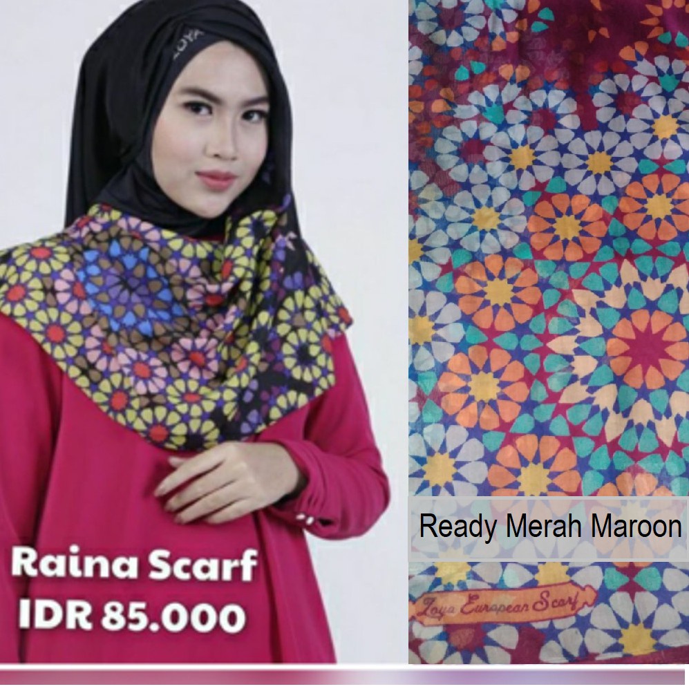 HIJAB ZOYA SEGIEMPAT MOTIF RAINA | JILBAB SEGIEMPAT MOTIF