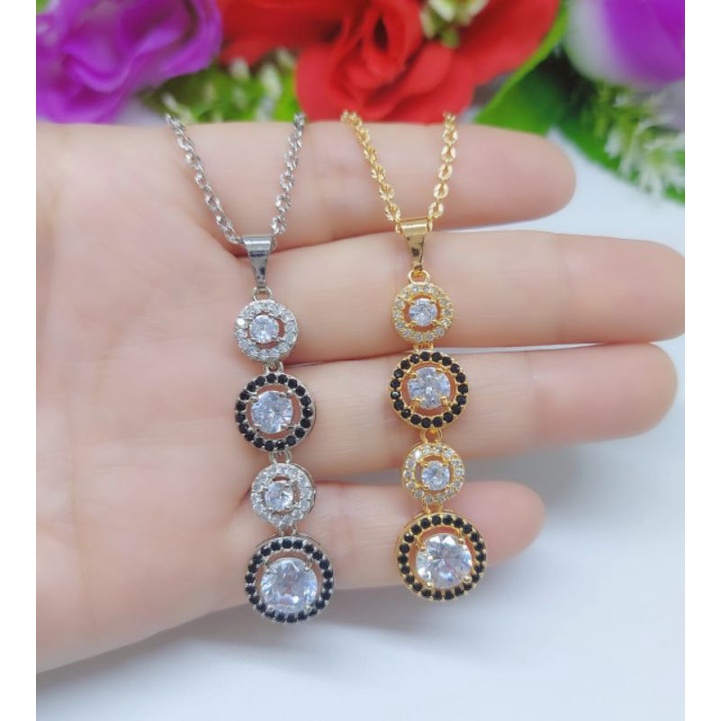 Set Perhiasan Kalung+Liontin Xuping Permata Lapis Emas 18k