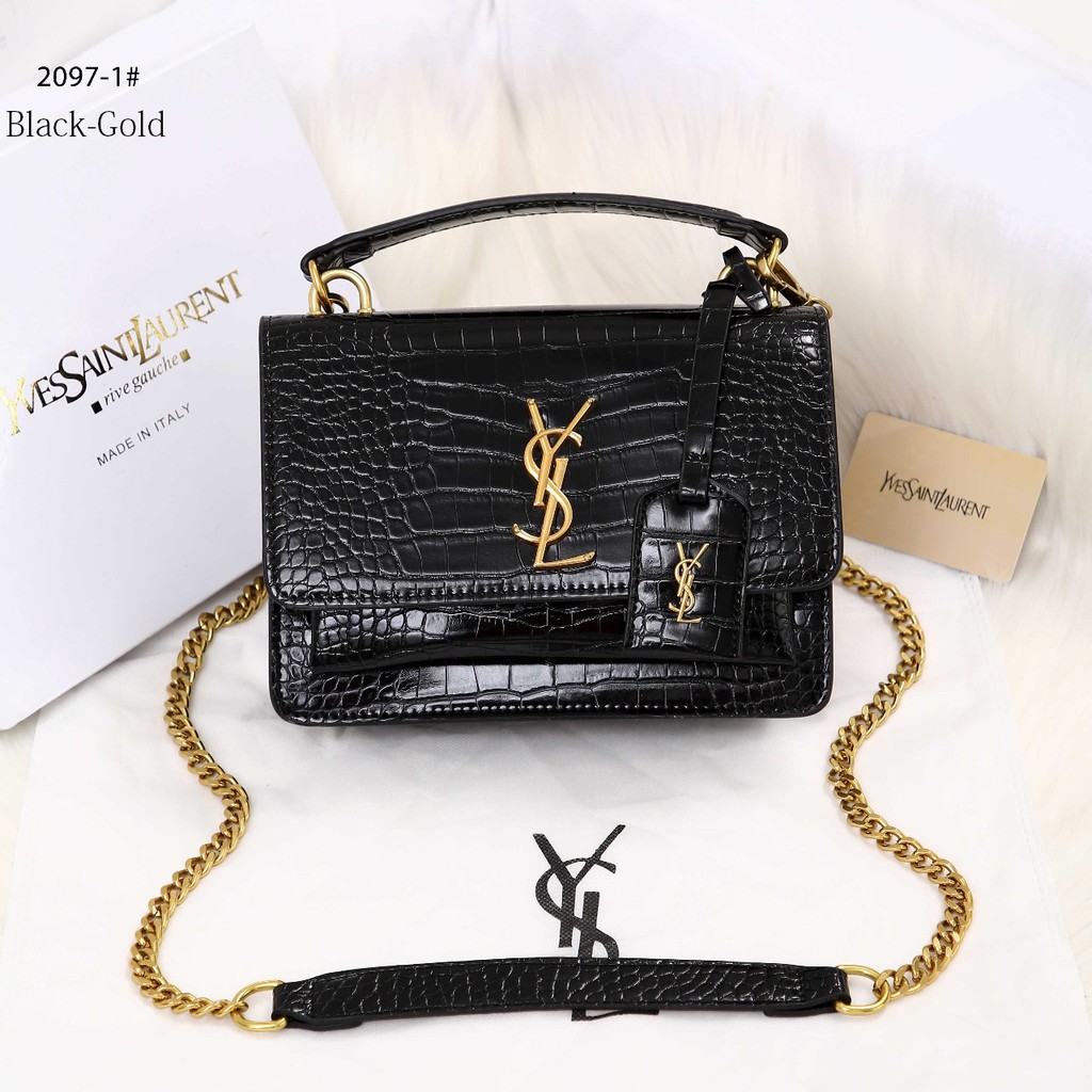 PR Bag Croco So Black 2097-1