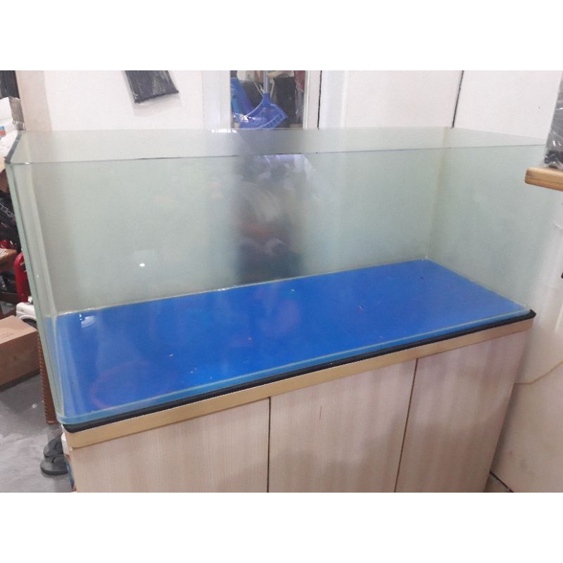 Aquarium Bending 120x45x45 Kaca 10 mm Dengan Lemari Kabinet