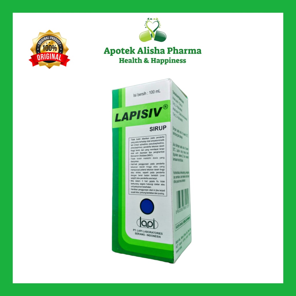 Lapisiv Sirup 100ml - Lapisiv Syrup Obat Batuk Alergi / Flu Pilek Anak Dewasa / Lapisif / Lapisip Sirup