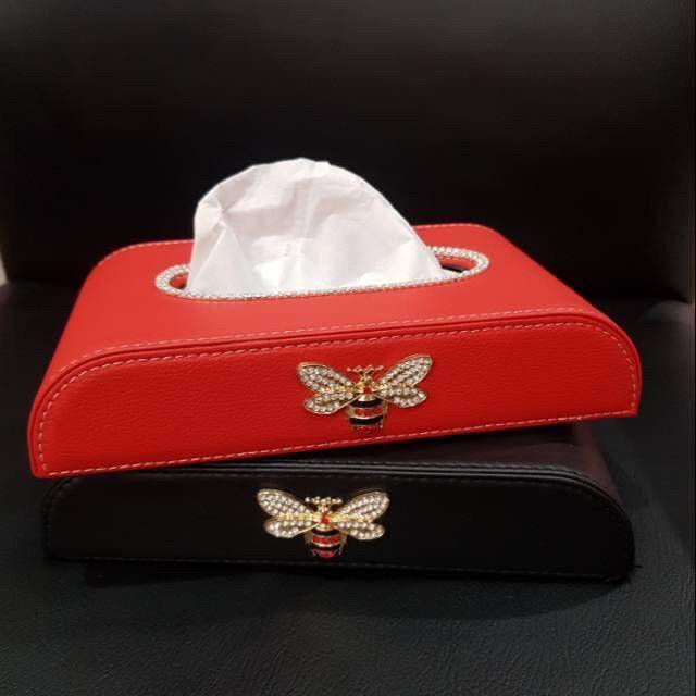 Tempat tissue kotak tissue mahkota bee angsa swan tempat tisssue mobil Tempat Tissue Tisu MAHKOTA CROWN DAD Bahan Kulit Import