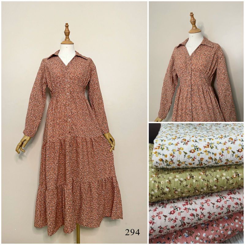 MIDI DRESS LESTI CRINCLE BUNGA JADORE