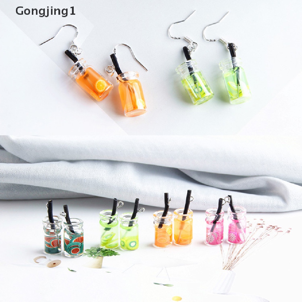 Gongjing1 5Pcs / Set Liontin Bentuk Botol Buah Bahan Resin Untuk Kerajinan Tangan / Perhiasan DIY