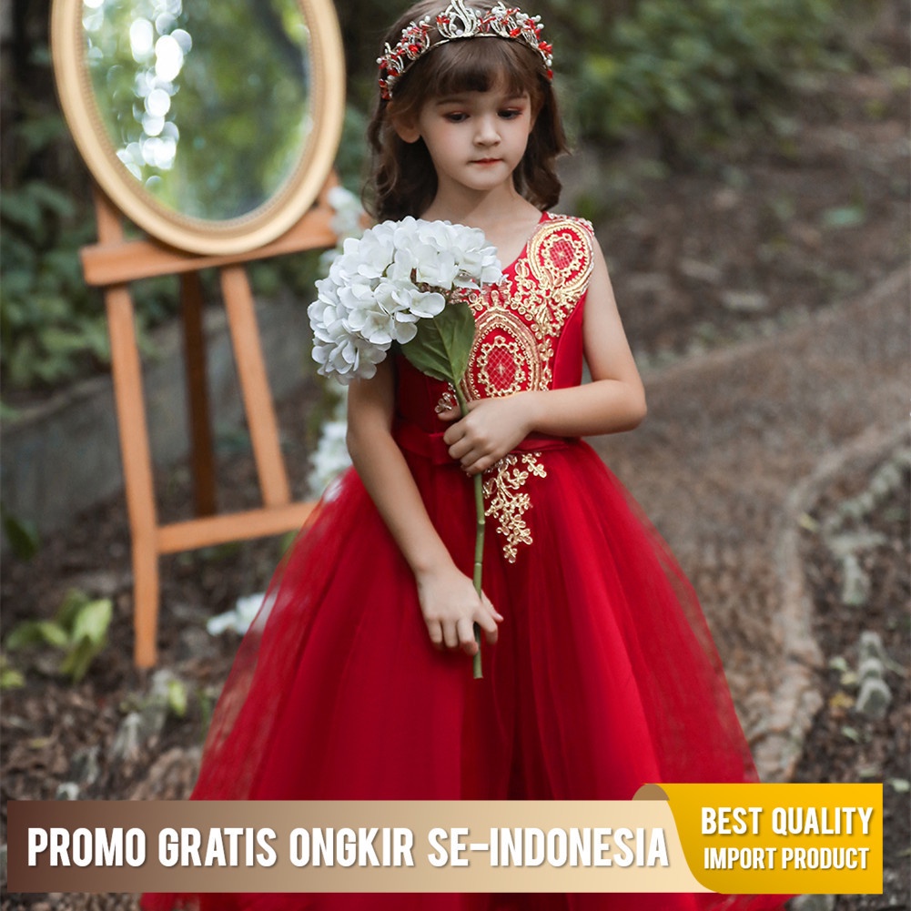 Gaun Pesta Anak Perempuan Anak , Putri, Anak, Panjang, Gaun Gas