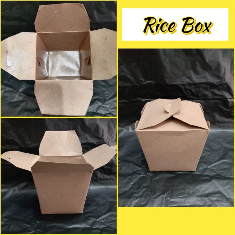 paper rice box coklat laminasi