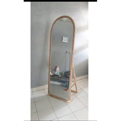 Rotan cermin standing lilitan wicker 160x70