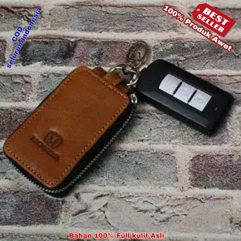 Dompet STNK Logo HONDA Kulit Asli Cokelat TH01RH - Gantungan Kunci Mobil HONDA