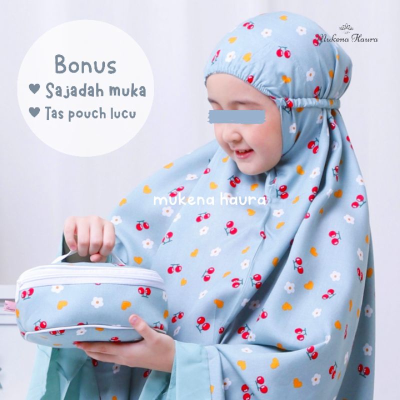 Mukena Anak Perempuan Cherry Mukena Anak Rayon Usia 6 7 8 9 10 11 12 Tahun Telekung Mukenah Anak