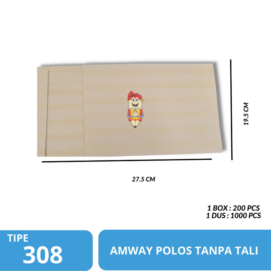 

Amplop Coklat Polos Tanpa Tali / Amway Airmail Polos 308