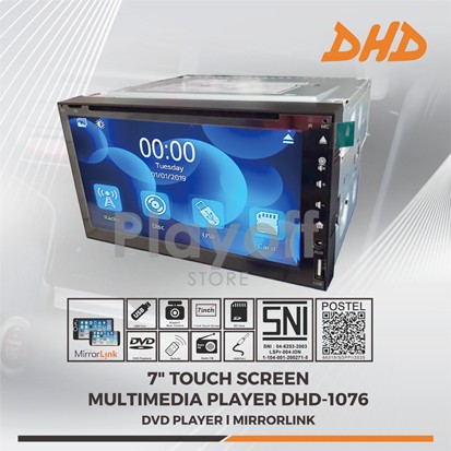 DHD DOUBLE DIN TV 1076 DVD Bluetooth Multimedia Player
