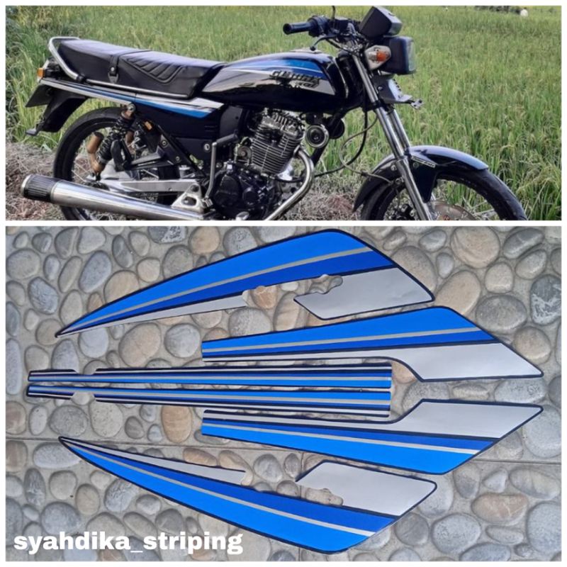 STICKER STRIPING LIS BODY HONDA GL MAX 92 BIRU SILVER GL MAX SERIES