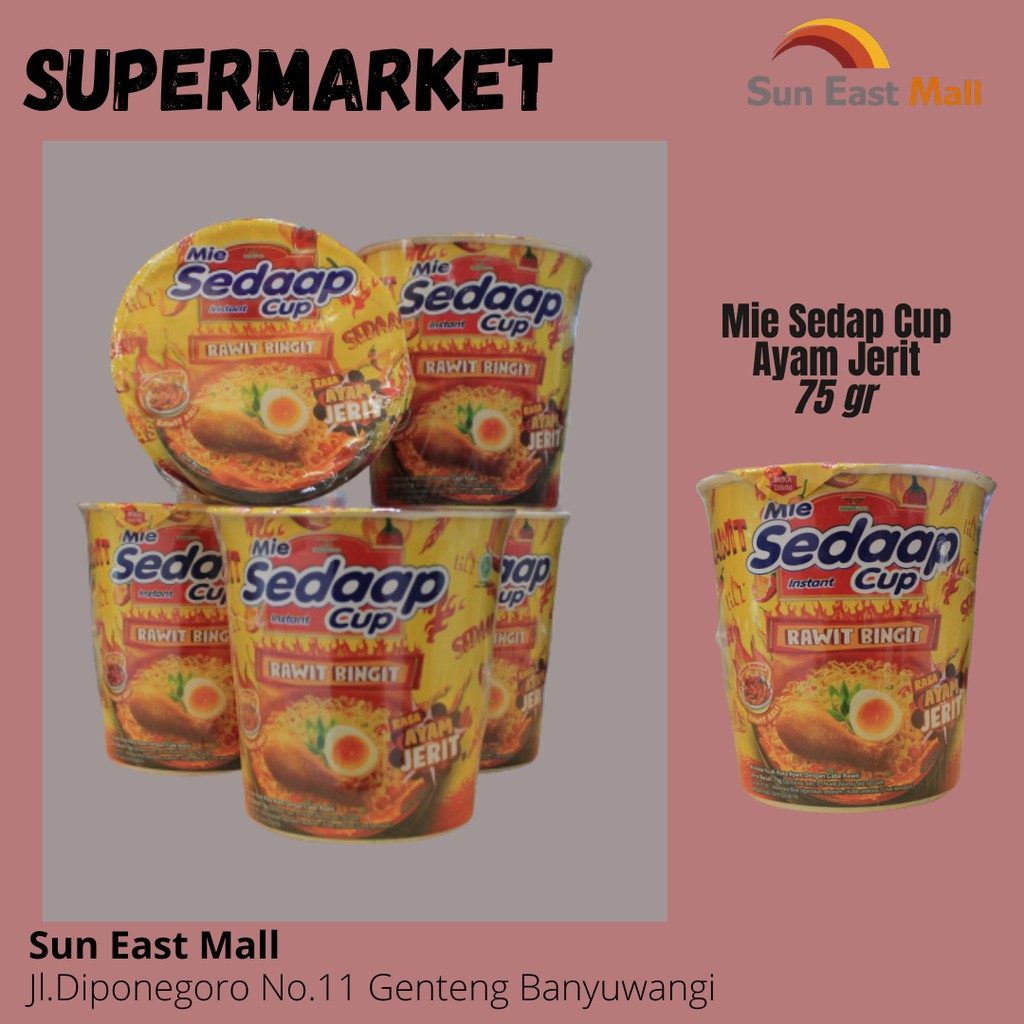 

Mie Sedap Cup Ayam Jerit 75gr
