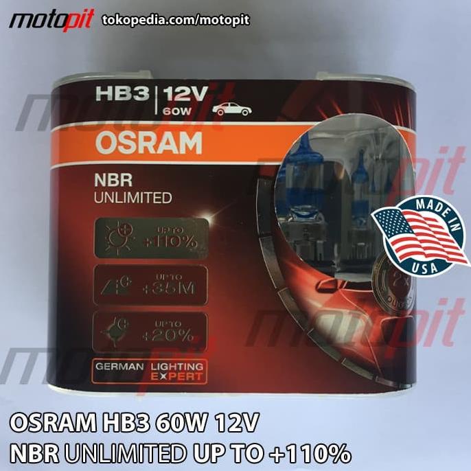 Lampu Jauh Terang Hi Beam Osram HB3 NBR Night Breaker Unlimited dijamin