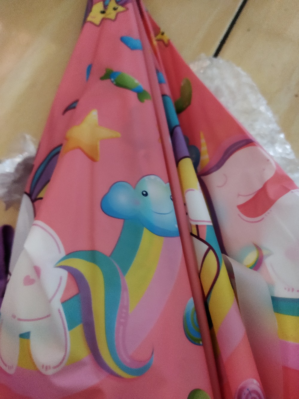 Payung Anak Karakter Unicorn Gagang Tongkat.