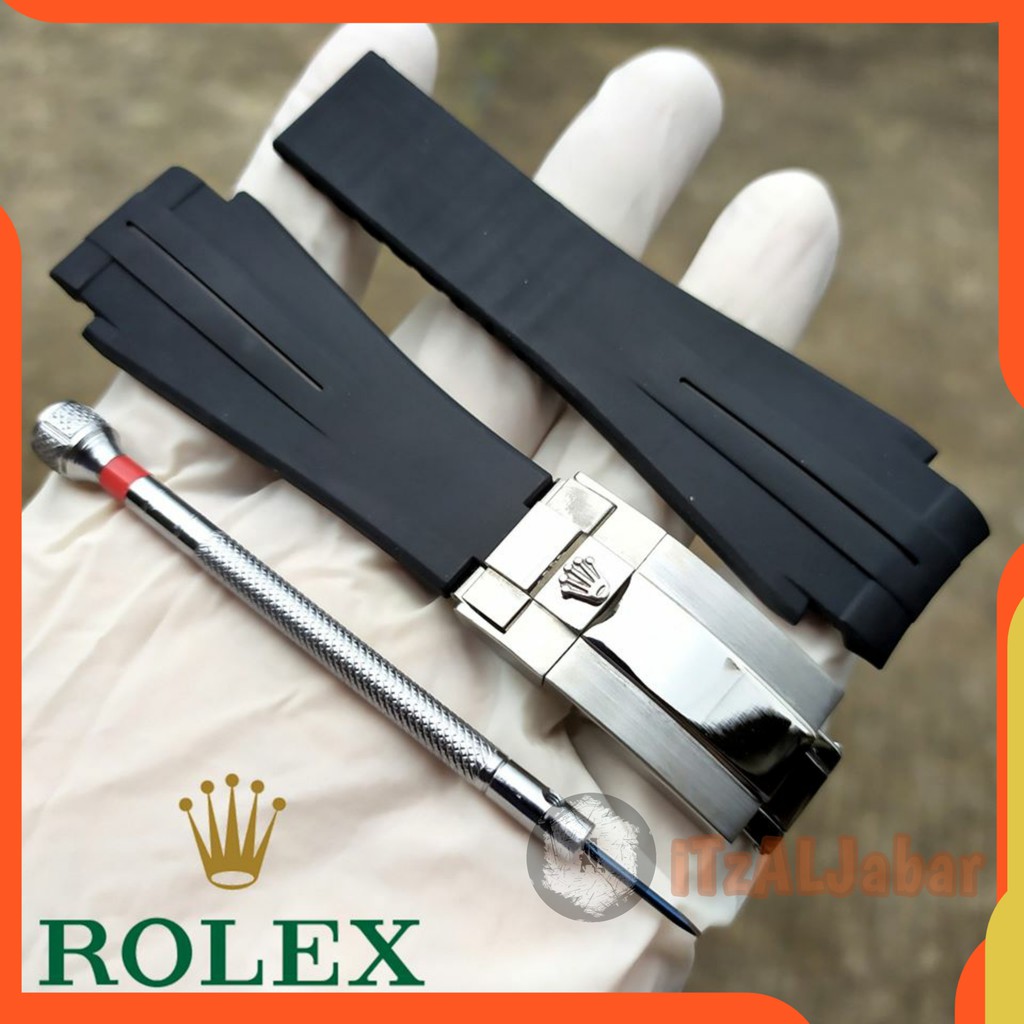 Tali jam tangan Rolex Rubber B 20mm Premium Waterproof Hitam