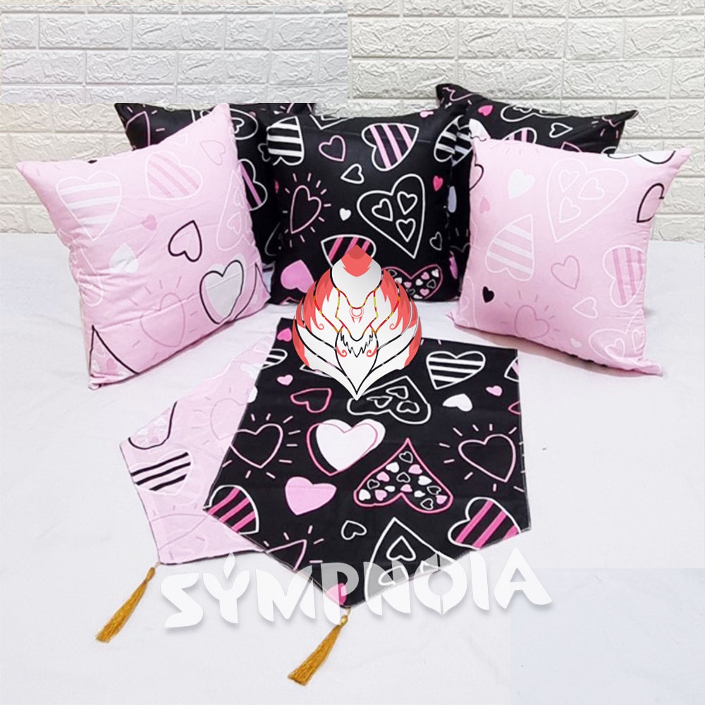 Sarung Bantal Sofa 50x50 + Taplak Meja (Paket 5 pcs Sarung + Taplak)