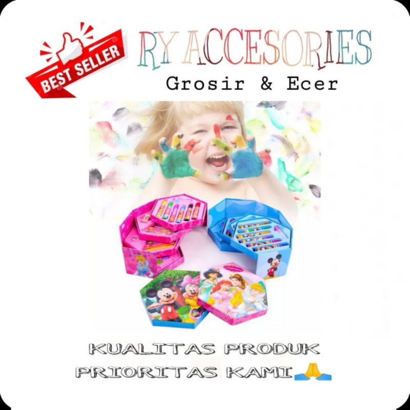 

RY - Crayon krayon Art set peralatan gambar lukis isi 46 Alat lukis / Art set 46 Pencil warna crayon alat lukis set 46pcs