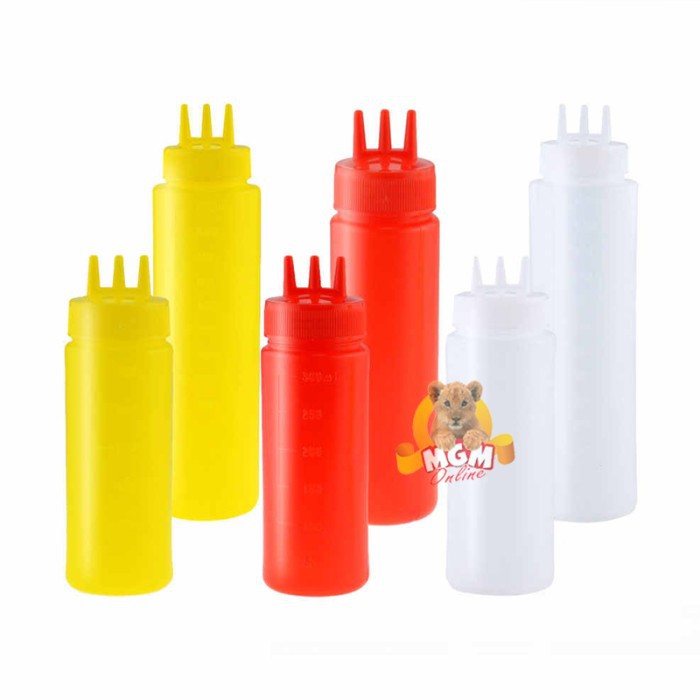 Botol saos mayonaise 24oz 3HOLE botol kecap plastik Botol minyak 650ml