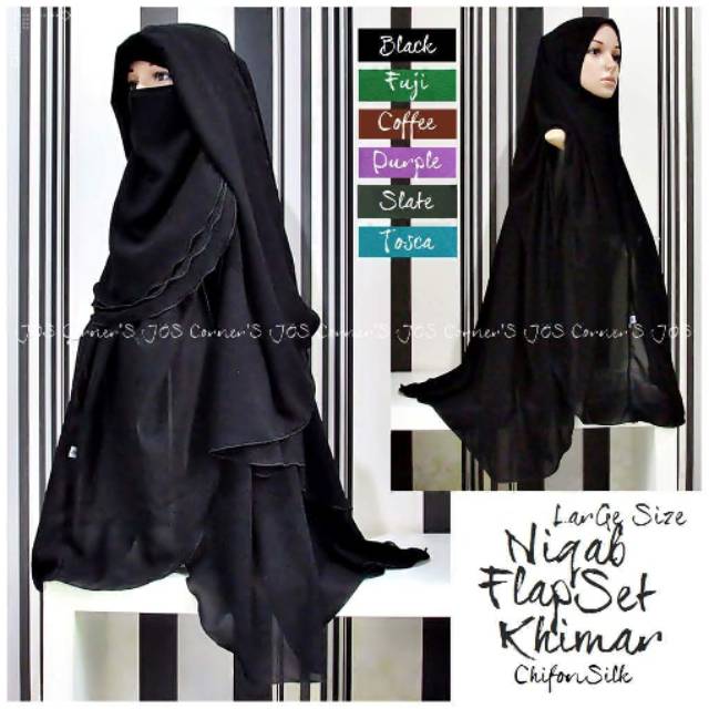 HIJAB NIQAB FLAP SET KHIMAR BEST SELLER TERBARU