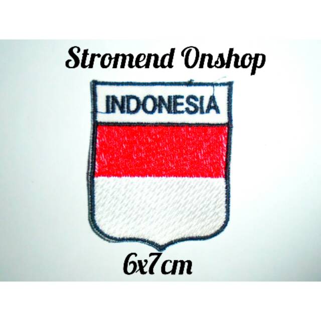 Emblem Bordir Patch Bendera Indonesia Ukuran Kecil Murah