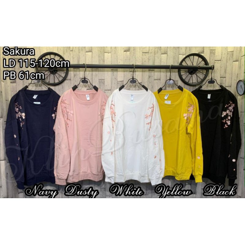 ATASAN BIG SIZE WANITA KAOS BORDIR STRECTH LD 100 110 120 TUNIK WANITA TERBARU L XL XXL - MOTIF BUNG