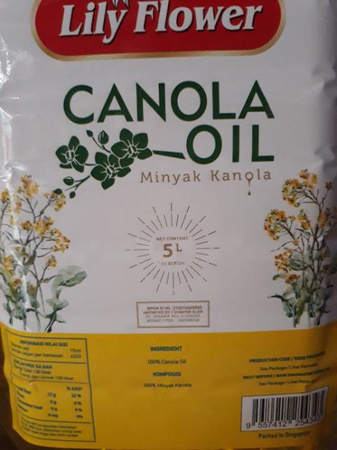 

Lily Flower Canola Oil / Nyak Kanola /Nyak Canola / Kana Kemasan 5 Liter / Nyak Biji Matahari / Sun