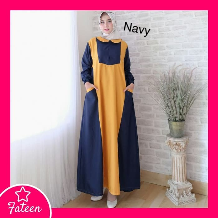 Baju Gamis Wanita Syari 410 / Gamis Muslimah Modern 410 - Navy
