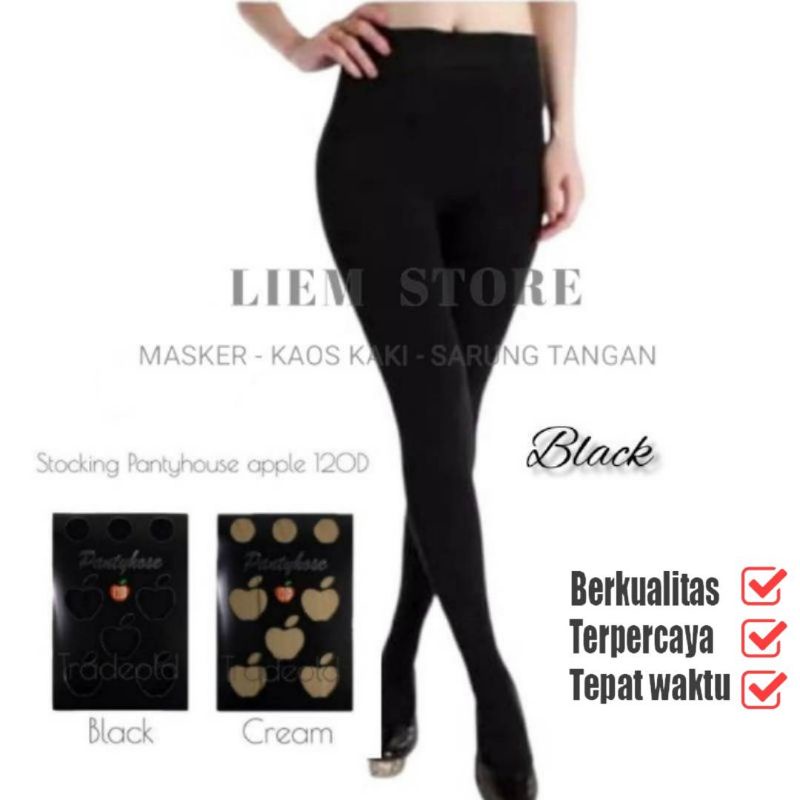 Stocking Celana Apple 120D (ORIGINAL) / Stoking Kulit / Stoking Tebal / Stoking Sexy