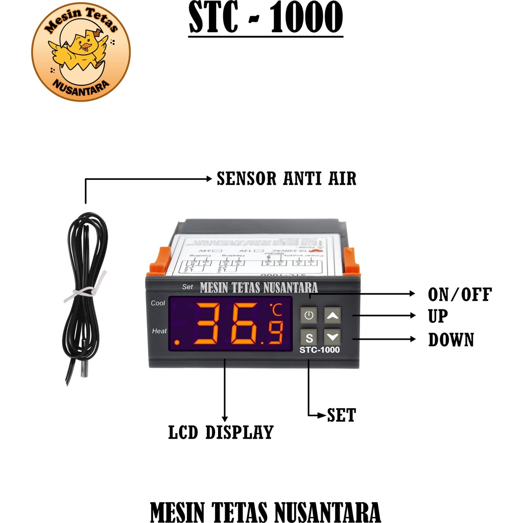 Paket Alat Mesin Tetas STC 1000 &amp; Thermometer Kayu GEA