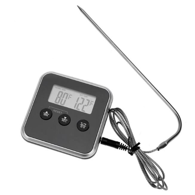 Termometer Makanan Stainless Steel Thermometer with Timer Food BBQ