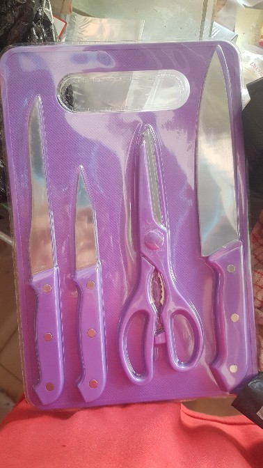 Set Pisau Dengan Talenan Stainless Steel Pisau Koki, Gunting Dapur , Multi-fungsi Pisau/harro