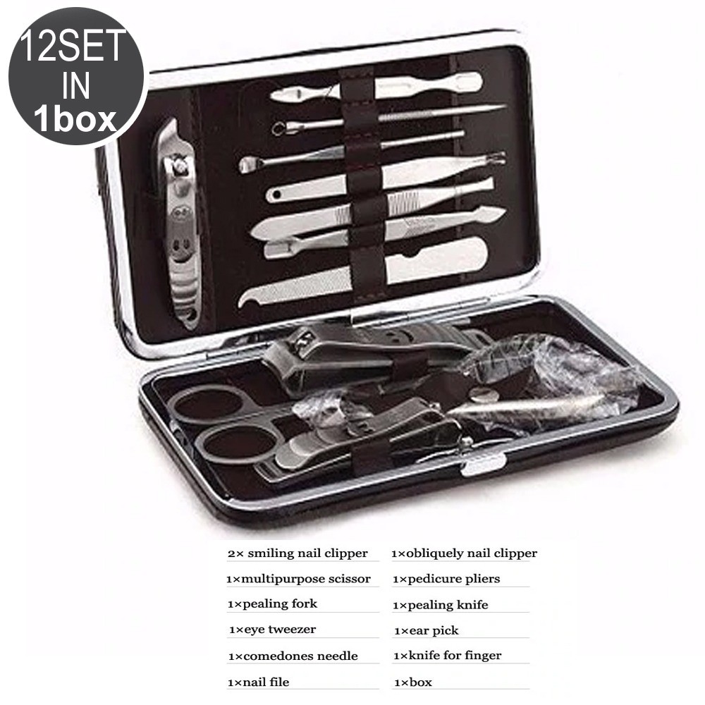 Gunting Kuku Eksklusif Alat Menicure & Pedicure Set Nail Art - 12 Pcs