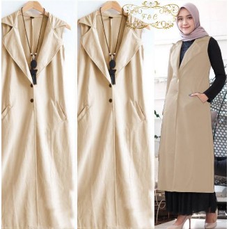 BLAZER WANITA OUTERWEAR PANJANG JENICE JUMBO MURAH MODERN KATUN DENIM LONGCOAT MURAH Trisenstore One