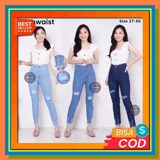 Celana Jeans Kulot Hight Waist Premium Clana Panjang Jins Wanita Hightwaist Jin Perempuan Kekinian T