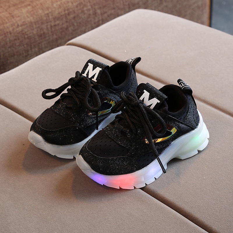 CHUBBI 6 Sepatu Sneaker Anak Laki Perempuan Lampu LED Import